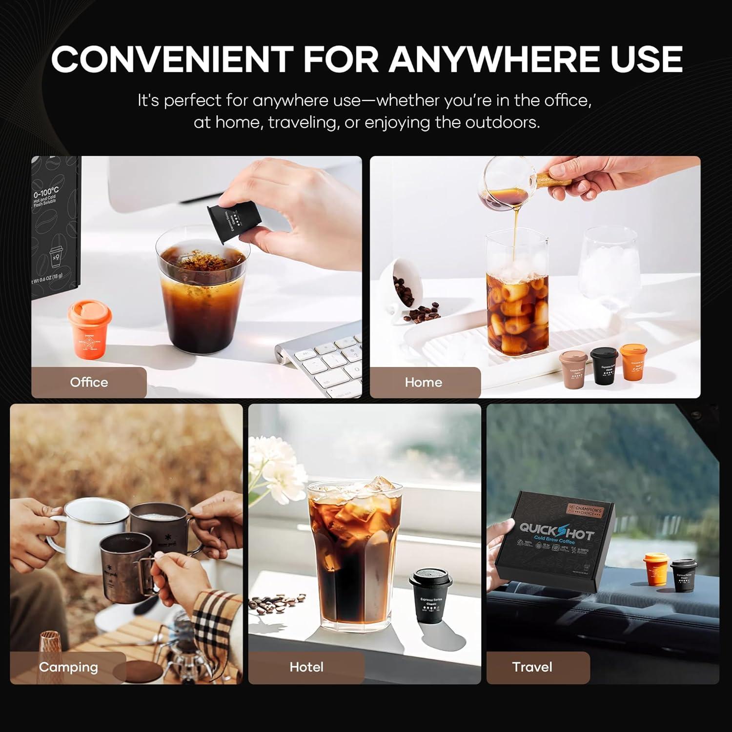 image:imageCocinare 9 Count Instant Coffee Cold Brew Coffee FreezeDried Ethiopian Yirgacheffe G1 Washed Arabica MediumLight Roast Floral Citrus amp Honey Notes EcoFriendly Packaging USDA OrganicSingleOrigin