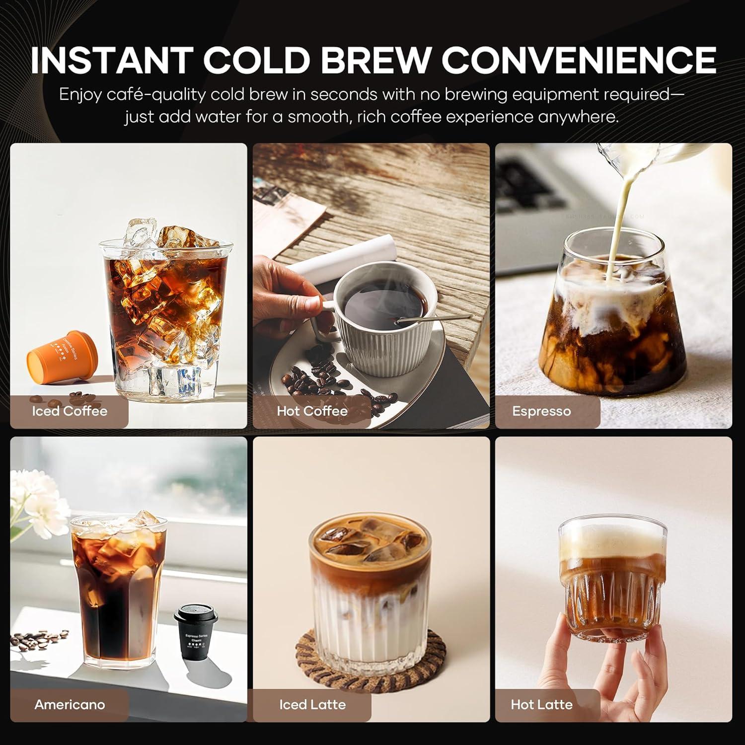 image:imageCocinare 9 Count Instant Coffee Cold Brew Coffee FreezeDried Ethiopian Yirgacheffe G1 Washed Arabica MediumLight Roast Floral Citrus amp Honey Notes EcoFriendly Packaging USDA OrganicSingleOrigin