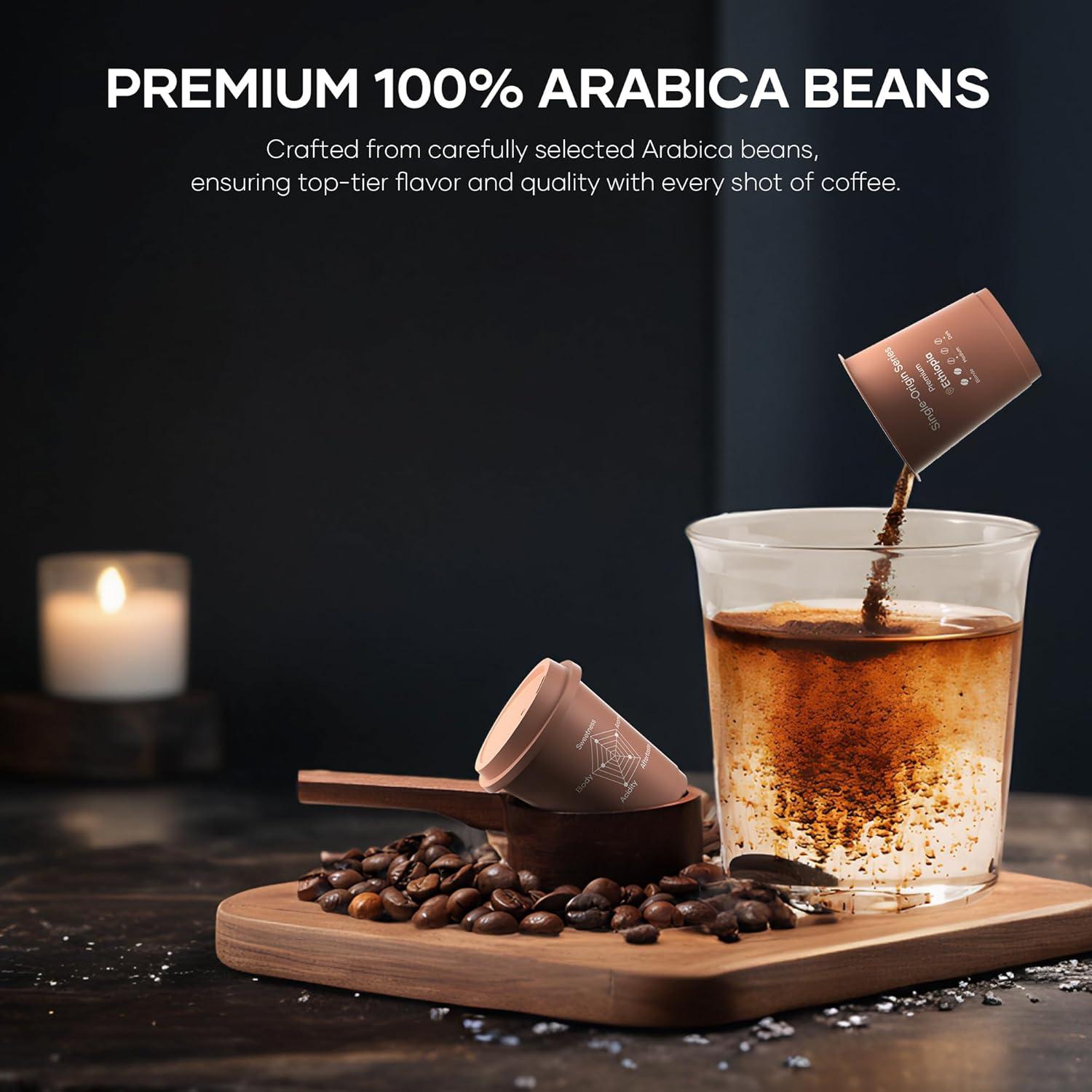 image:imageCocinare 9 Count Instant Coffee Cold Brew Coffee FreezeDried Ethiopian Yirgacheffe G1 Washed Arabica MediumLight Roast Floral Citrus amp Honey Notes EcoFriendly Packaging USDA OrganicSingleOrigin