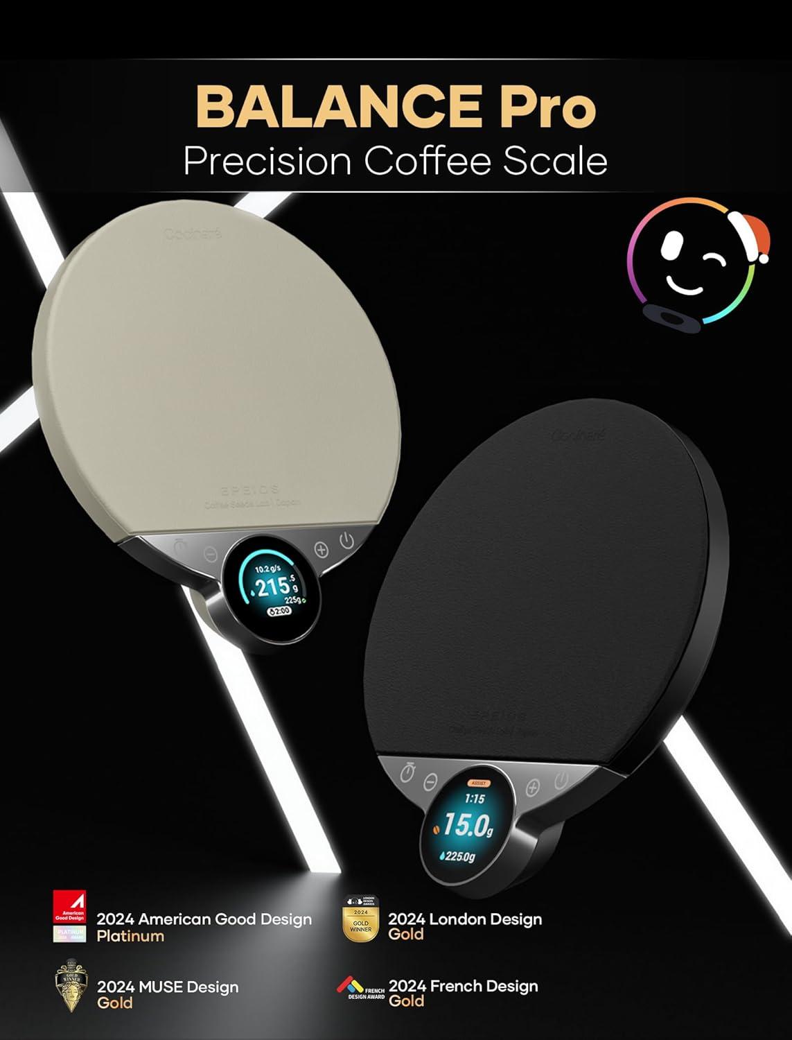 image:imageCocinare Balance Pro Smart Coffee Scale with Timer and Water Flow Rate Espresso Scale for Pour Over and Barista Brewing Brew Assist Mode 005g Precision 35kg Digital Scale App Control PurpleBlack