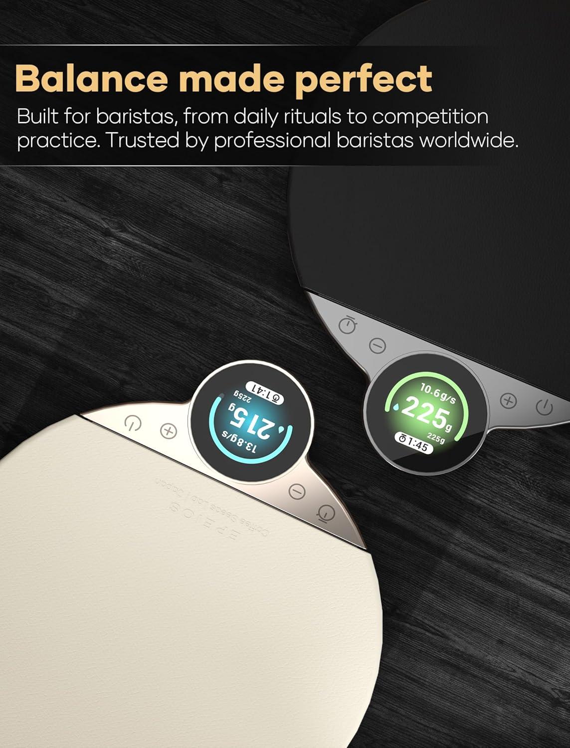 image:imageCocinare Balance Pro Smart Coffee Scale with Timer and Water Flow Rate Espresso Scale for Pour Over and Barista Brewing Brew Assist Mode 005g Precision 35kg Digital Scale App Control PurpleSilver