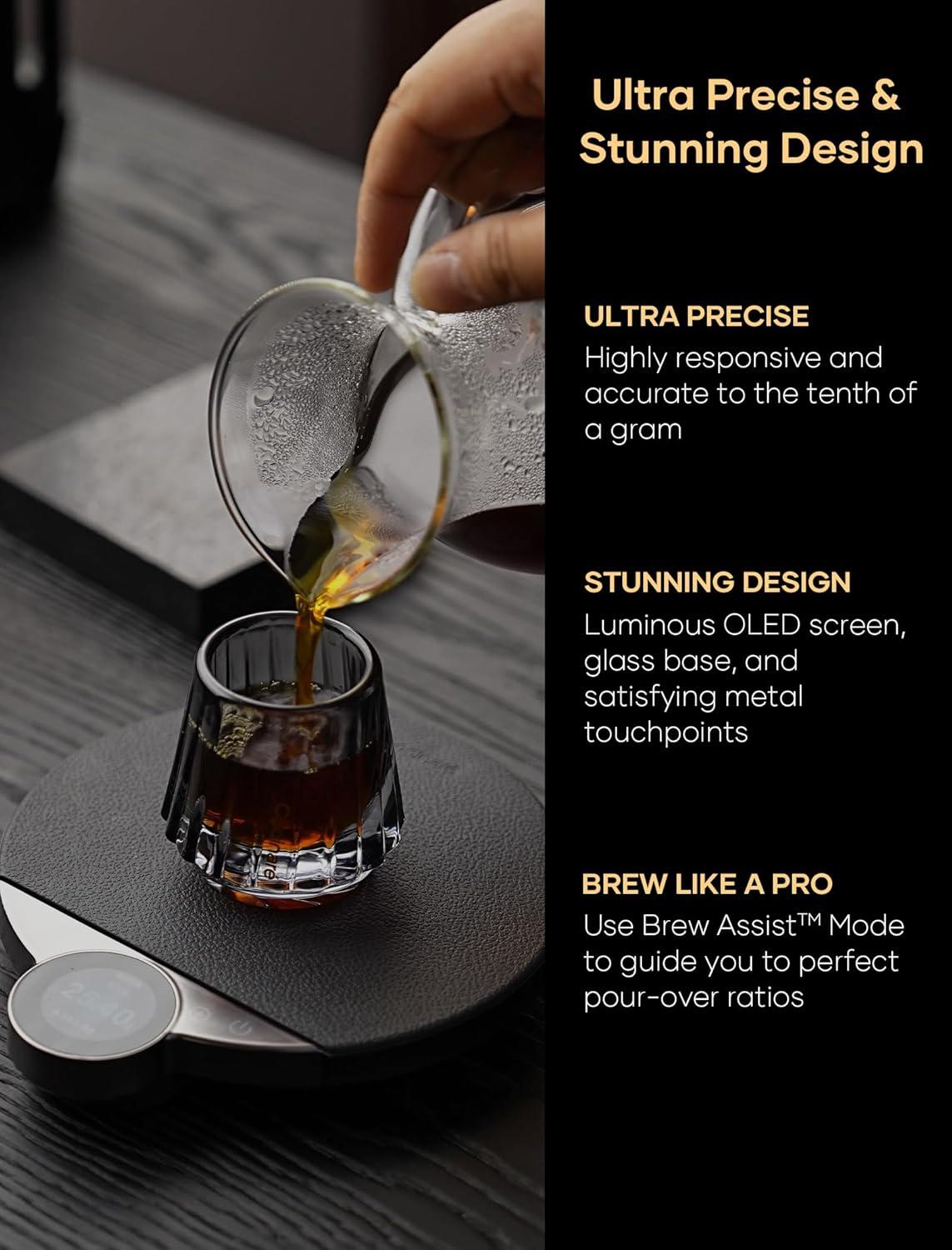 image:imageCocinare Balance Pro Smart Coffee Scale with Timer and Water Flow Rate Espresso Scale for Pour Over and Barista Brewing Brew Assist Mode 005g Precision 35kg Digital Scale App Control PurpleBlack
