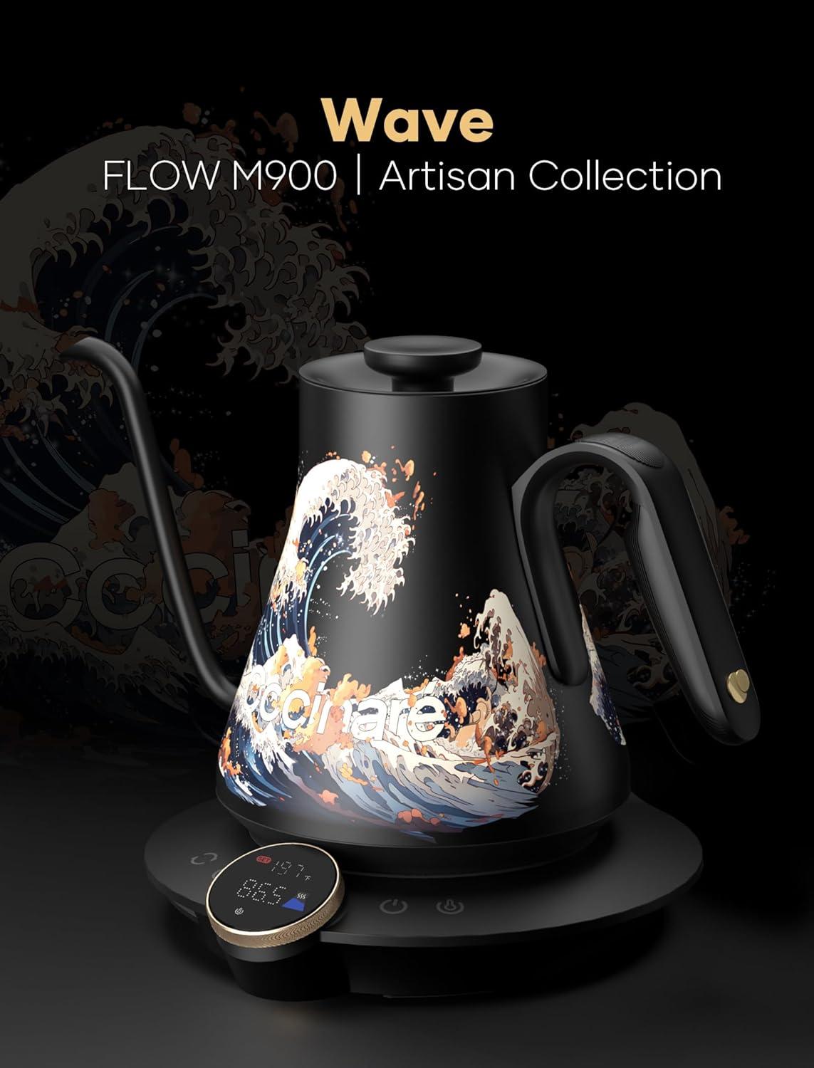 image:imageCocinare Gooseneck Electric Kettle 05F Precise Temperature Control 1500W Fast Heating PourOver Coffee amp Tea Stainless Steel 09L Artisan Wave DesignWave