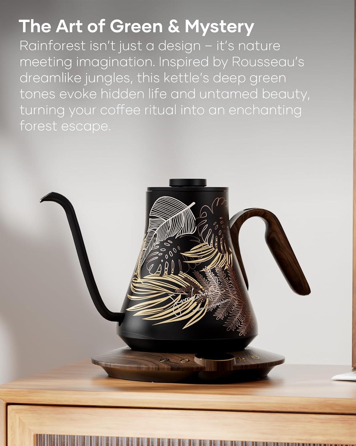 image:imageCocinare Gooseneck Electric Kettle 1F Precise Temperature Control 1500W Fast Heating Pour Over Coffee amp Tea Kettle with Brew Timer amp Keep Warm Stainless Steel 09L Soulages BlackRainforest