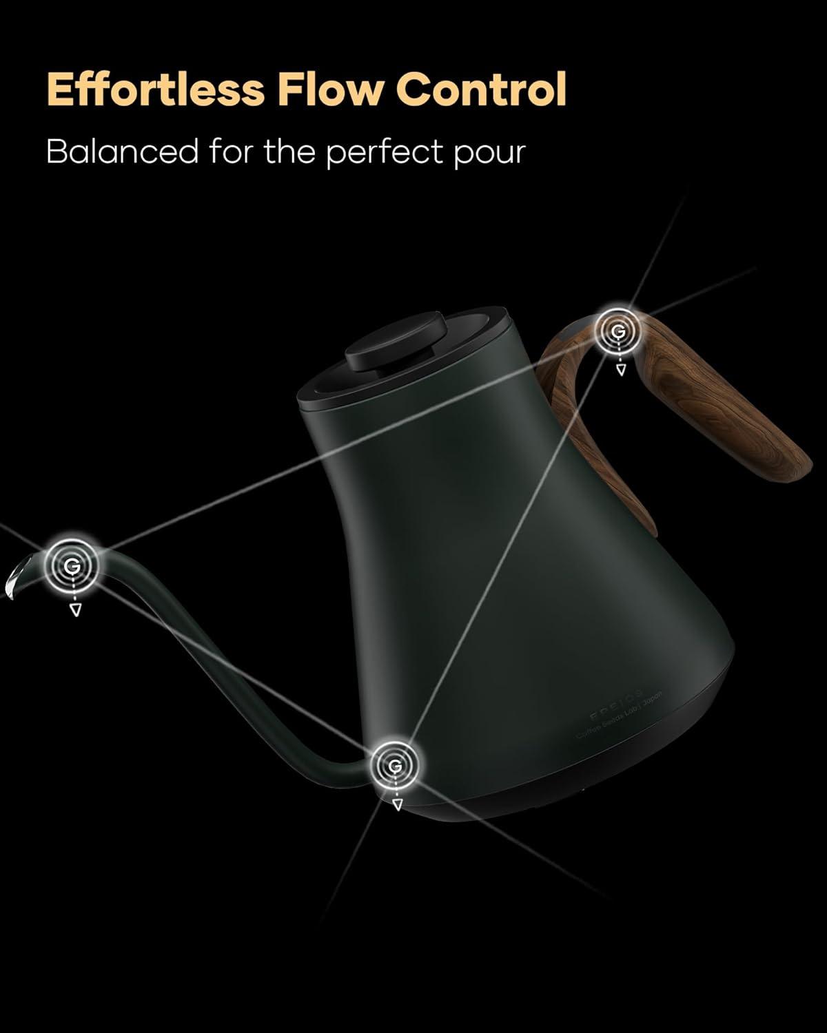 image:imageCocinare Gooseneck Electric Kettle 1F Precise Temperature Control 1500W Fast Heating Pour Over Coffee amp Tea Kettle with Brew Timer amp Keep Warm Stainless Steel 09L Soulages BlackDelacroix Green