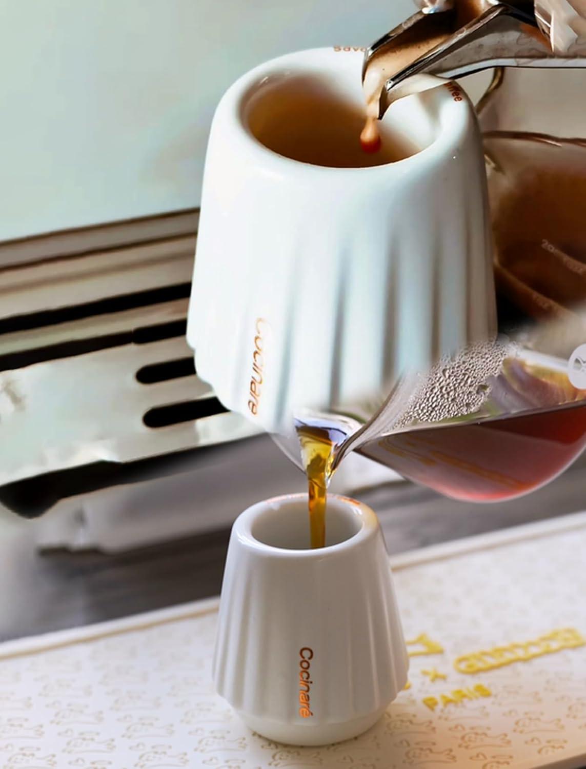 image:imageCocinare KissCup Ceramic Espresso Cup 22oz Demitasse Cup for Espresso Pourover coffee amp Tea Lime Green Ceramic CollectionDawn White
