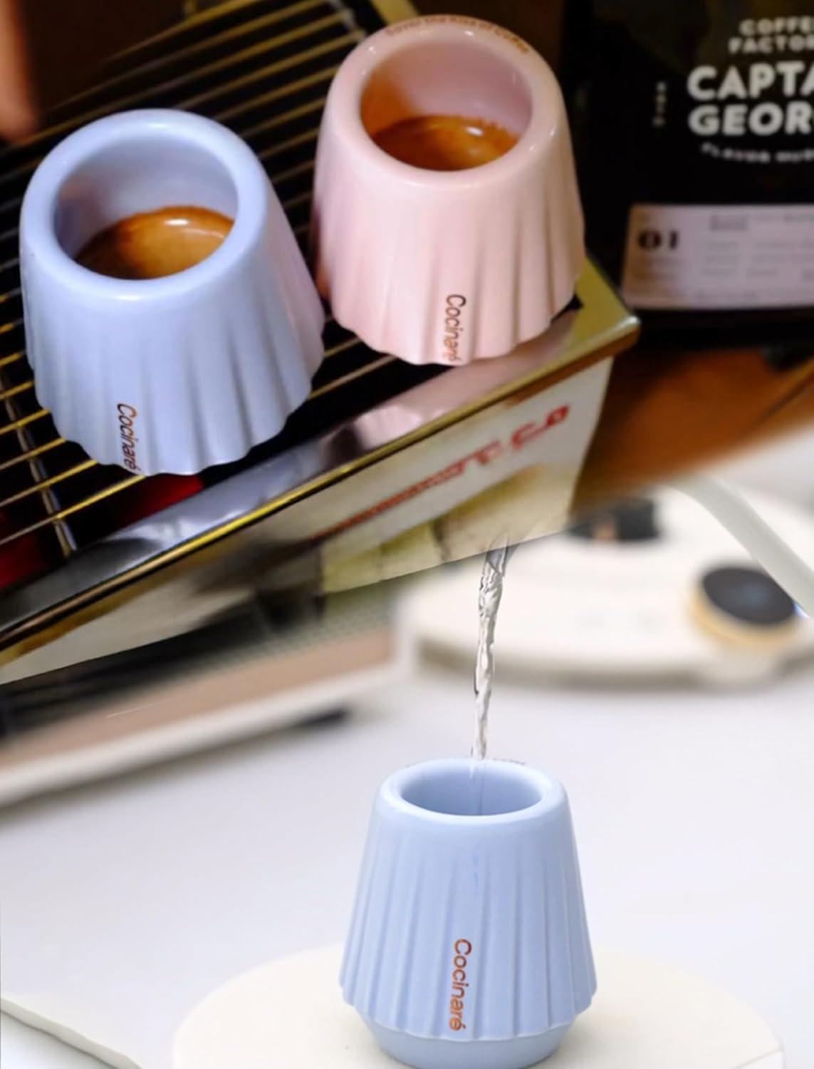 image:imageCocinare KissCup Ceramic Espresso Cup 22oz Demitasse Cup for Espresso Pourover coffee amp Tea Lime Green Ceramic CollectionLavender Purple