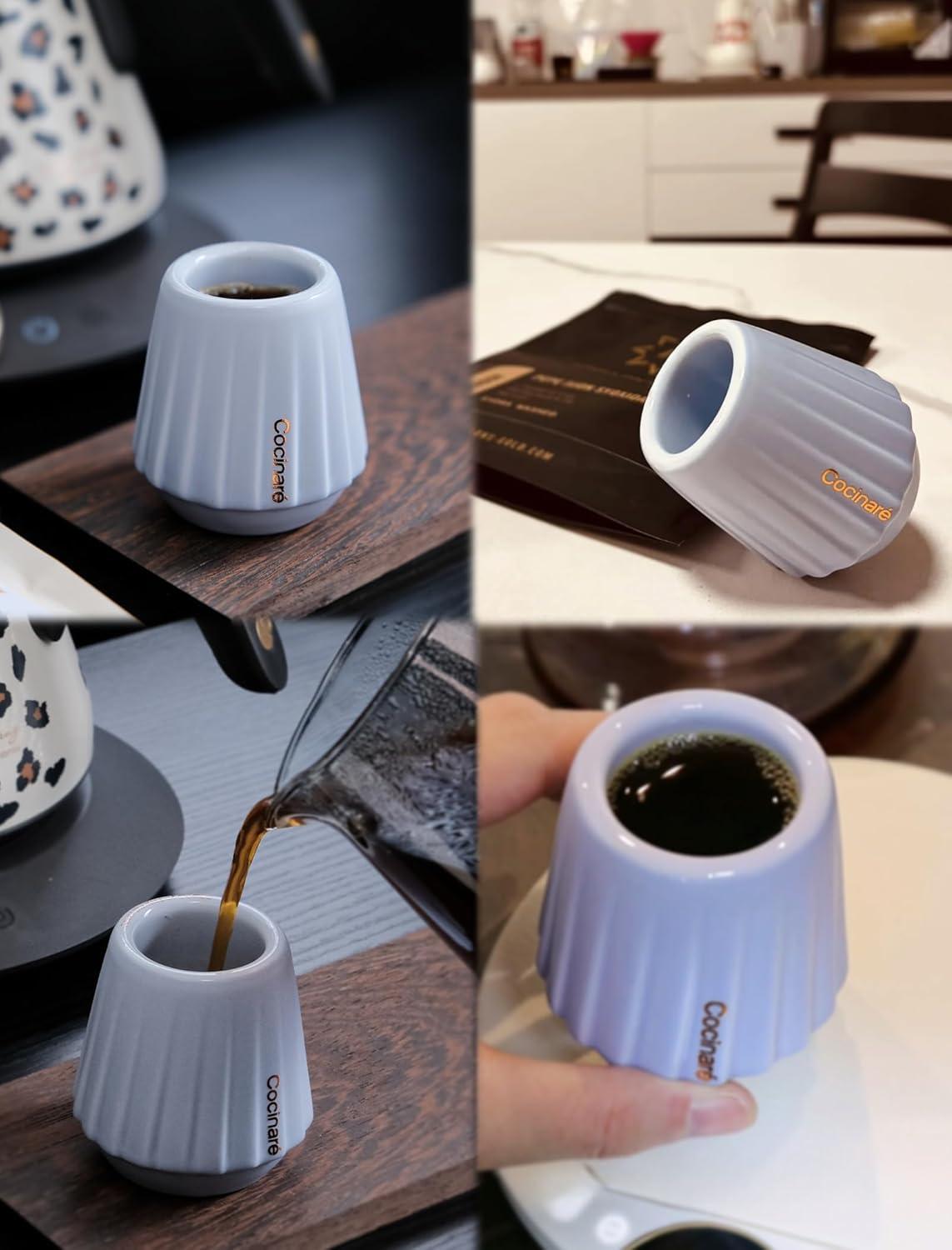 image:imageCocinare KissCup Ceramic Espresso Cup 22oz Demitasse Cup for Espresso Pourover coffee amp Tea Lime Green Ceramic CollectionLavender Purple