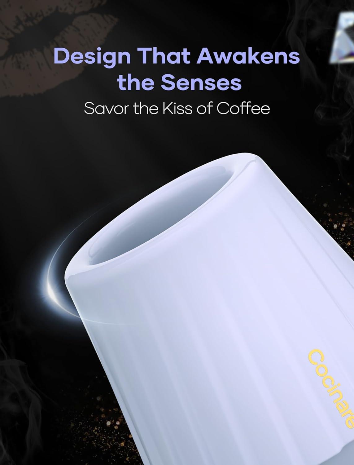 image:imageCocinare KissCup Ceramic Espresso Cup 22oz Demitasse Cup for Espresso Pourover coffee amp Tea Lime Green Ceramic CollectionLavender Purple