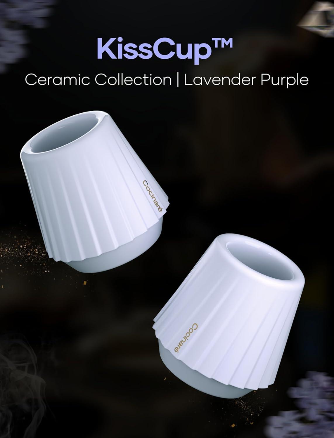 image:imageCocinare KissCup Ceramic Espresso Cup 22oz Demitasse Cup for Espresso Pourover coffee amp Tea Lime Green Ceramic CollectionLavender Purple