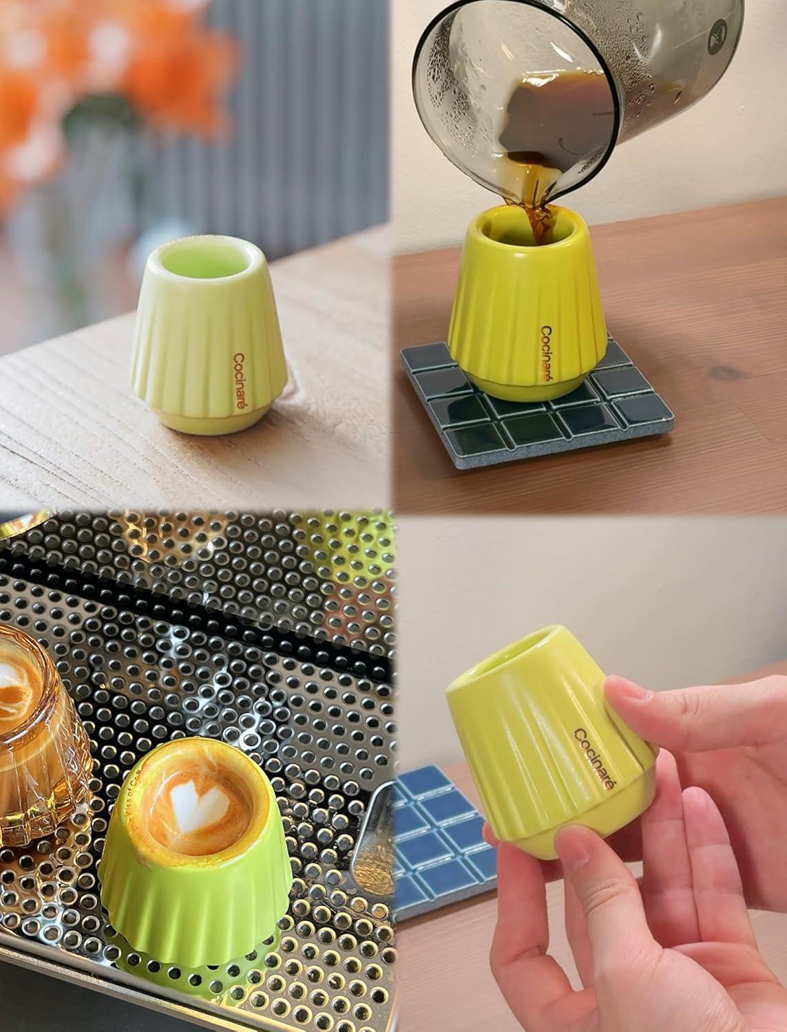 image:imageCocinare KissCup Ceramic Espresso Cup 22oz Demitasse Cup for Espresso Pourover coffee amp Tea Lime Green Ceramic CollectionLime Green