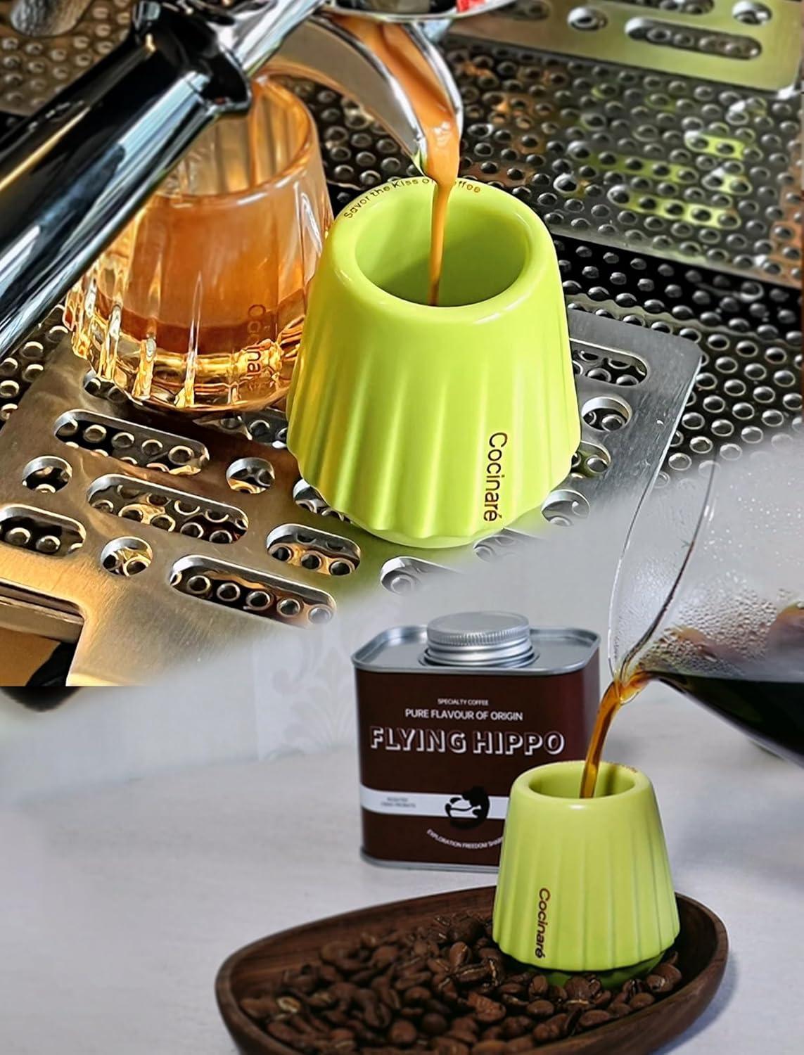 image:imageCocinare KissCup Ceramic Espresso Cup 22oz Demitasse Cup for Espresso Pourover coffee amp Tea Lime Green Ceramic CollectionLime Green