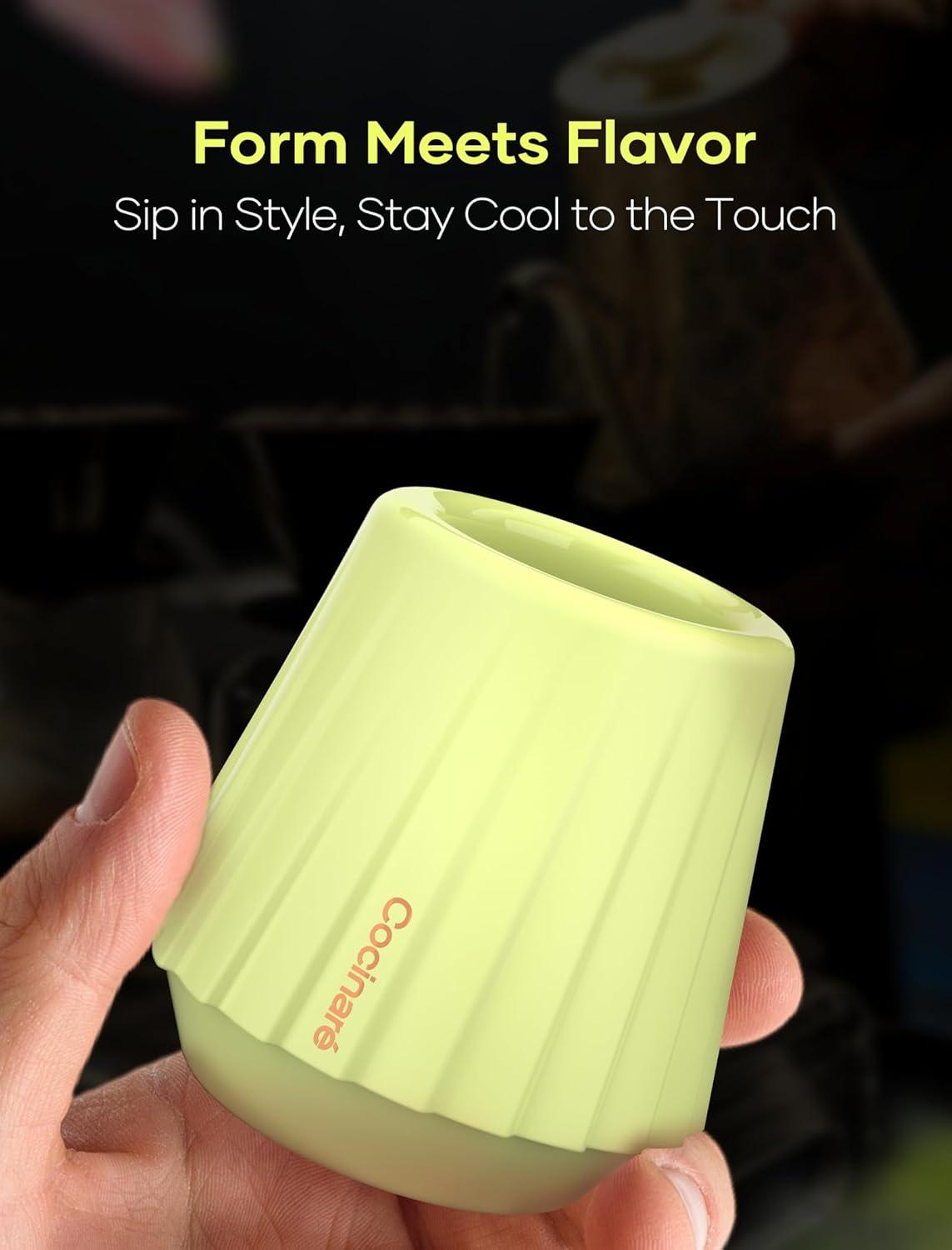image:imageCocinare KissCup Ceramic Espresso Cup 22oz Demitasse Cup for Espresso Pourover coffee amp Tea Lime Green Ceramic CollectionLime Green