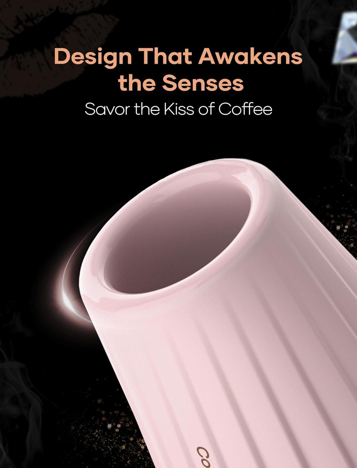 image:imageCocinare KissCup Ceramic Espresso Cup 22oz Demitasse Cup for Espresso Pourover coffee amp Tea Lime Green Ceramic CollectionPeach Pink