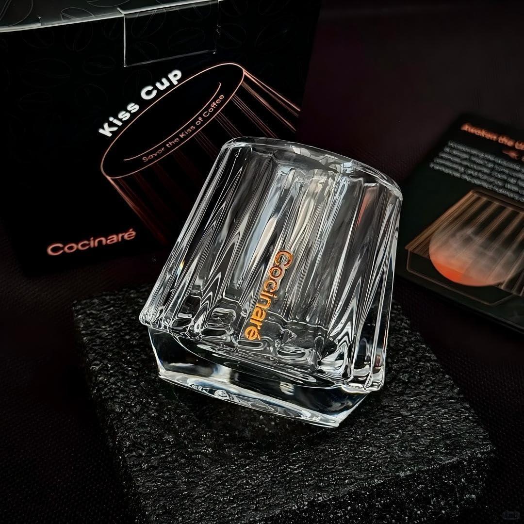 image:imageCocinare KissCup Crystal Espresso Cup 15oz Demitasse Cup for Espresso Pourover coffee amp Tea Haze Gray Crystal CollectionDUO Clear