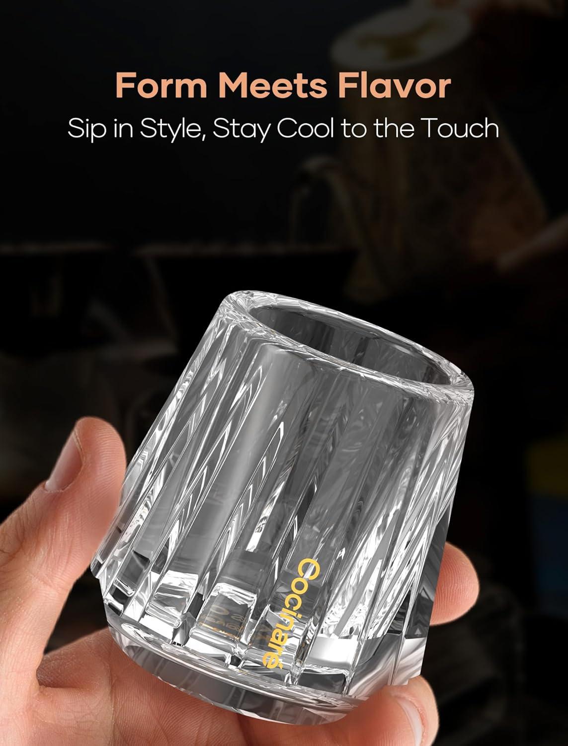 image:imageCocinare KissCup Crystal Espresso Cup 15oz Demitasse Cup for Espresso Pourover coffee amp Tea Haze Gray Crystal CollectionDUO Clear