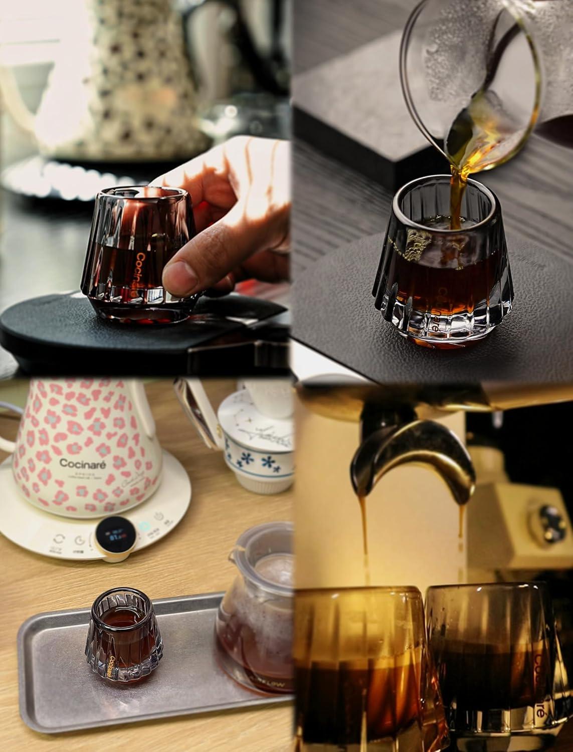 image:imageCocinare KissCup Crystal Espresso Cup 15oz Demitasse Cup for Espresso Pourover coffee amp Tea Haze Gray Crystal CollectionHaze Gray