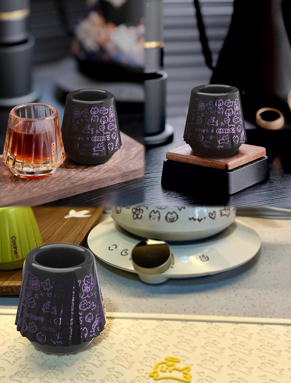 image:imageCocinare x Chanoir KissCup Art Ceramic Espresso Cup 22oz Demitasse Cup for Espresso Pourover coffee and Tea Chanoir Black Art de Paris CollaborationChanior Black