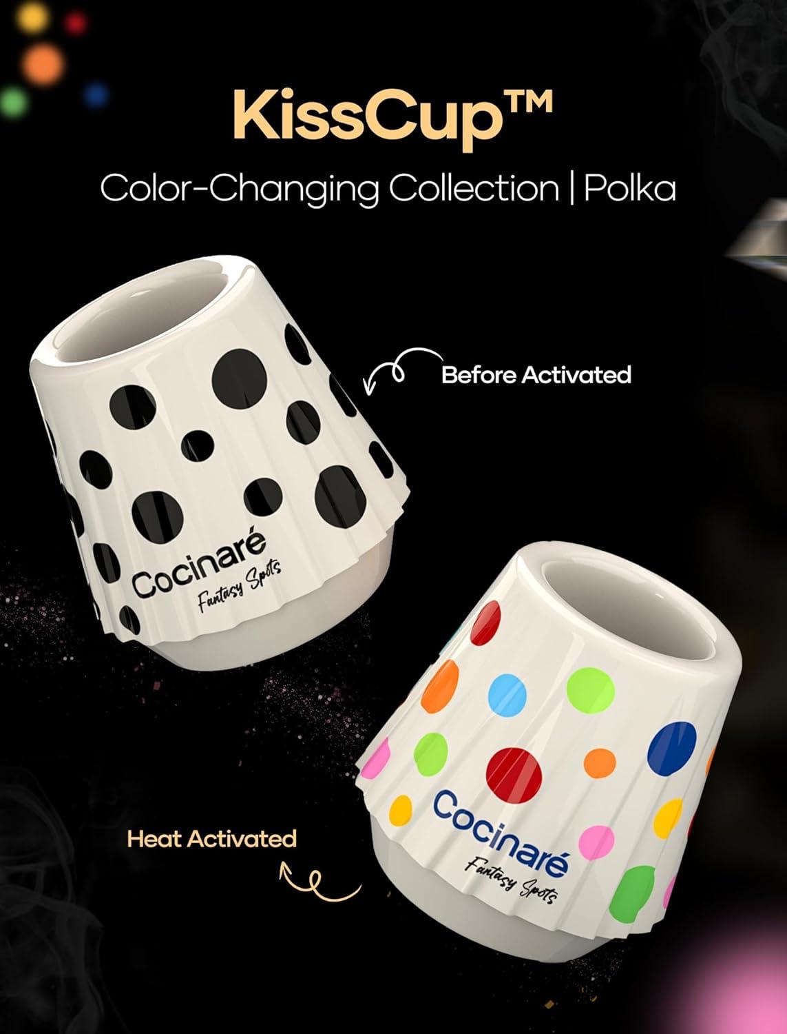 image:imageCocinare x Chanoir KissCup Art Ceramic Espresso Cup 22oz Demitasse Cup for Espresso Pourover coffee and Tea Chanoir Black Art de Paris CollaborationPolka