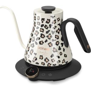image:imageCocinare Gooseneck Electric Kettle 05F Precise Temperature Control 1500W Fast Heating PourOver Coffee amp Tea Stainless Steel 09L Colorchanging Brush Leopard DesignOat Leopard