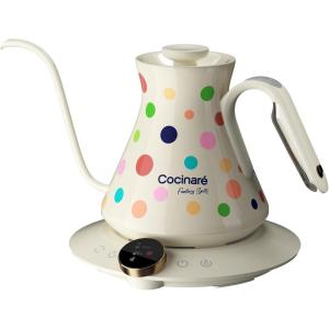 image:imageCocinare Gooseneck Electric Kettle 05F Precise Temperature Control 1500W Fast Heating PourOver Coffee amp Tea Stainless Steel 09L Colorchanging Brush Leopard DesignPolka