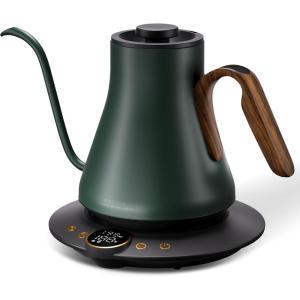image:imageCocinare Gooseneck Electric Kettle 1F Precise Temperature Control 1500W Fast Heating Pour Over Coffee amp Tea Kettle with Brew Timer amp Keep Warm Stainless Steel 09L Soulages BlackDelacroix Green