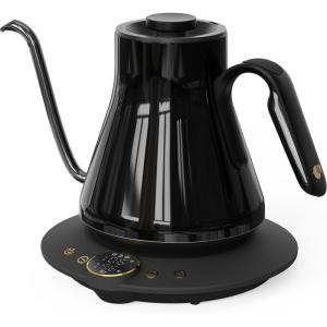image:imageCocinare Gooseneck Electric Kettle 1F Precise Temperature Control 1500W Fast Heating Pour Over Coffee amp Tea Kettle with Brew Timer amp Keep Warm Stainless Steel 09L Soulages BlackSoulages Black