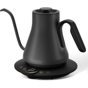 image:imageCocinare Gooseneck Electric Kettle 1F Precise Temperature Control 1500W Fast Heating Pour Over Coffee amp Tea Kettle with Brew Timer amp Keep Warm Stainless Steel 09L Soulages BlackMatte Black