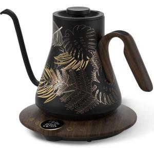 image:imageCocinare Gooseneck Electric Kettle 1F Precise Temperature Control 1500W Fast Heating Pour Over Coffee amp Tea Kettle with Brew Timer amp Keep Warm Stainless Steel 09L Soulages BlackRainforest