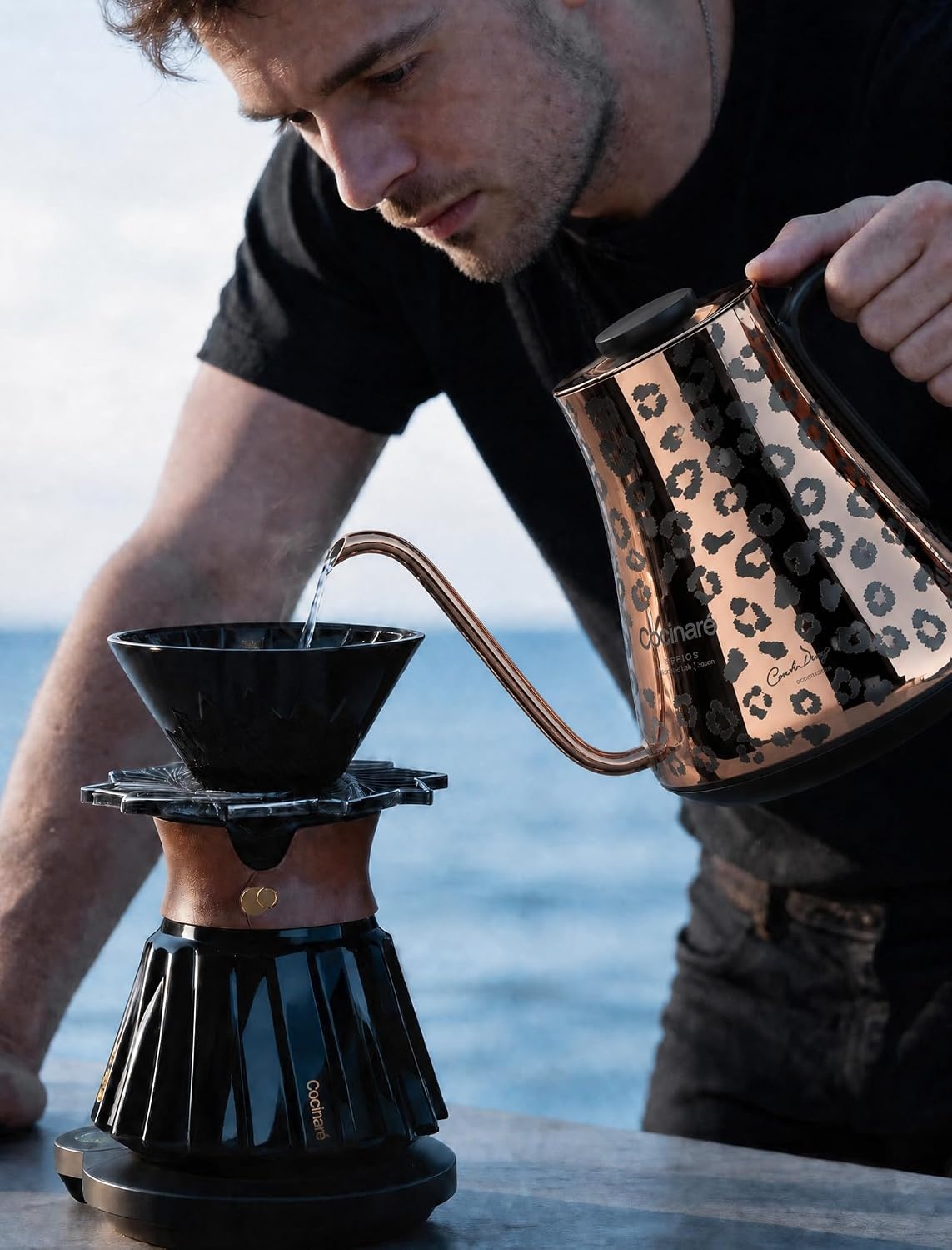 image:imageCocinare Artisan Collection Gooseneck Electric Kettle 05 Precise Temperature Control for PourOver Coffee amp Tea Quick Heating 1500W Stainless Steel Interior 09L ConfettiWild Gold