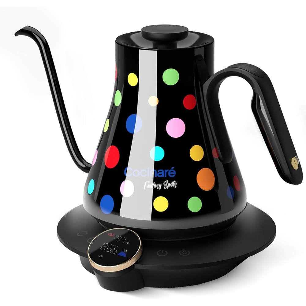 image:imageCocinare Artisan Collection Gooseneck Electric Kettle 05 Precise Temperature Control for PourOver Coffee amp Tea Quick Heating 1500W Stainless Steel Interior 09L ConfettiConfetti
