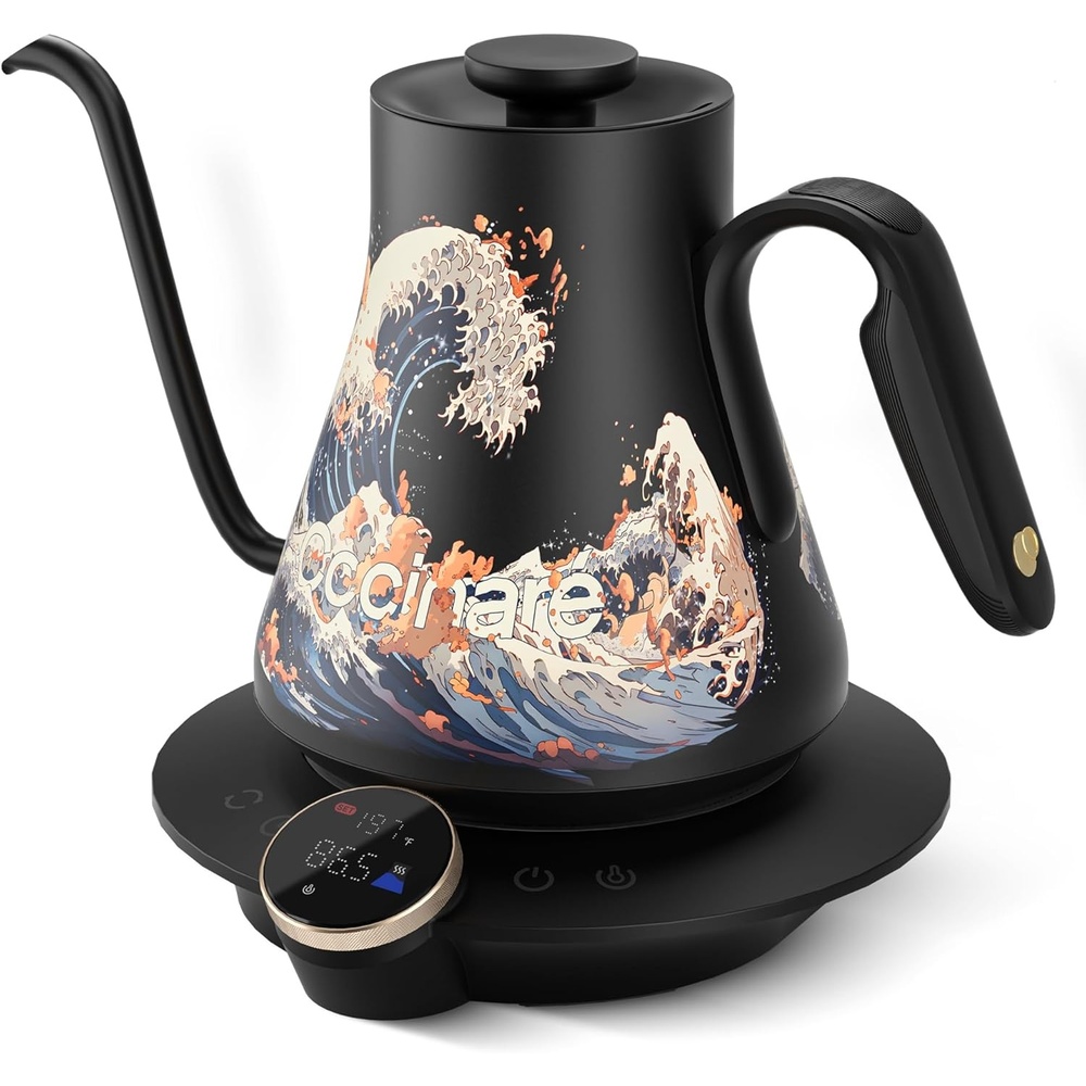 image:imageCocinare Artisan Collection Gooseneck Electric Kettle 05 Precise Temperature Control for PourOver Coffee amp Tea Quick Heating 1500W Stainless Steel Interior 09L ConfettiWave