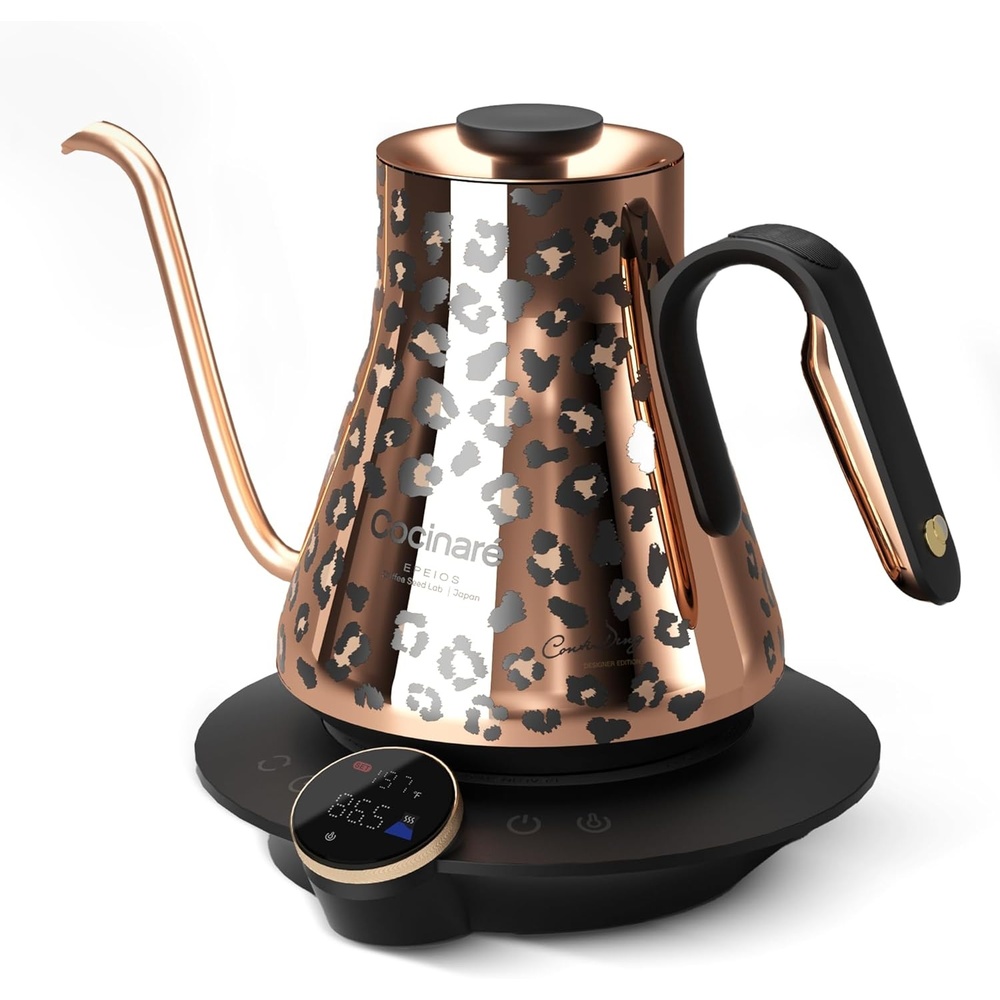 image:imageCocinare Artisan Collection Gooseneck Electric Kettle 05 Precise Temperature Control for PourOver Coffee amp Tea Quick Heating 1500W Stainless Steel Interior 09L ConfettiWild Gold