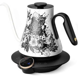 image:imageCocinare Artisan Collection Gooseneck Electric Kettle 05 Precise Temperature Control for PourOver Coffee amp Tea Quick Heating 1500W Stainless Steel Interior 09L ConfettiBlossom